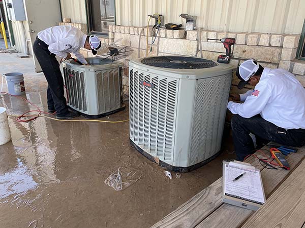 Residential HVAC Unit with Rear Compartment Exposed